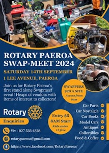 Paeroa Swapmeet Sat 14th Sept 