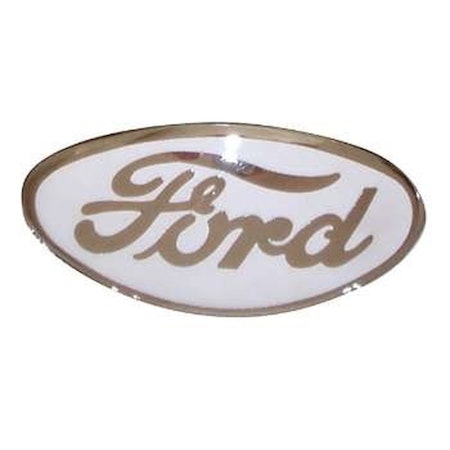 Grill/Radiator Emblems - Ford porcelain grill emblem WHITE 1935-38 pas