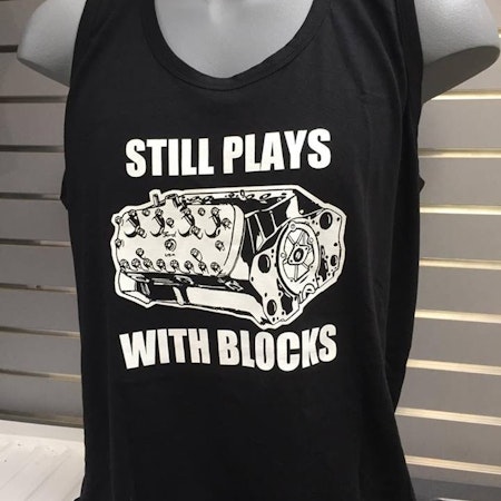 T-Shirts & Singlets - Still Plays with Blocks (Singlet)